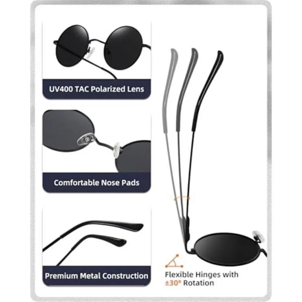 3 Packs Unisex Sunglasses Set Polarized UV400 Protection